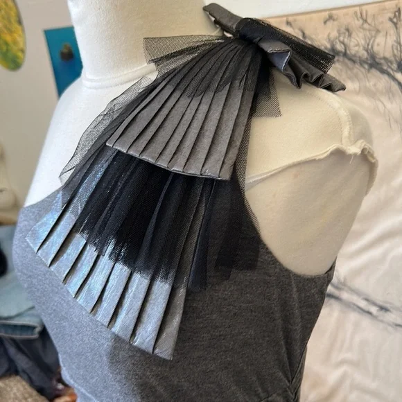 Gray Bodycon Women L Mini One Shoulder Prom Party Dress Lace Twelve By Twelve LA - Picture 3 of 8